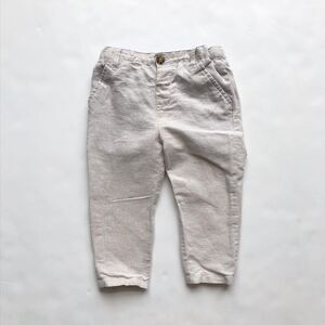 Mon Caramel cream linen pants EUC 18-24 months
